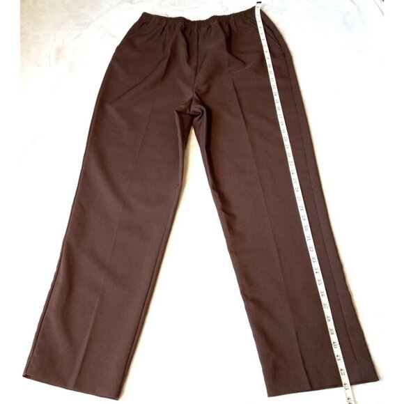 Blair Womens Straight Leg Pull On Pants Chocolate Elastic Waist 18 with … - Picture 4 of 9